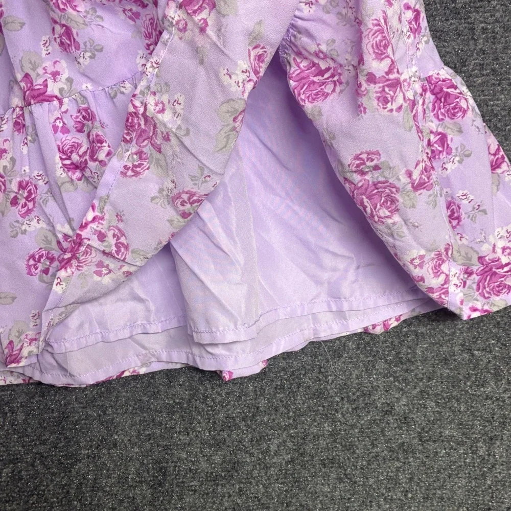 Janie and Jack Girls Purple Chiffon Floral Rose Ruffle Tiered Dress 8 Cottage